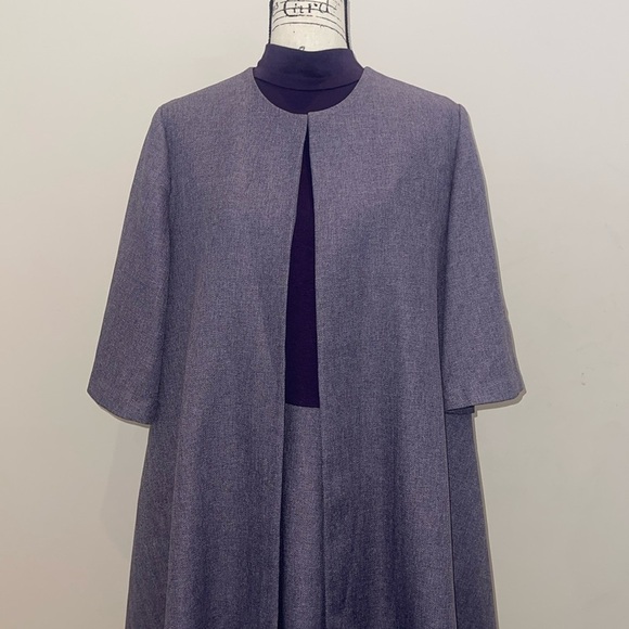 Coldwater Creek Dress and Cover Set Mock Turtleneck Long Sleeve Tweed Size 16 - Picture 8 of 16